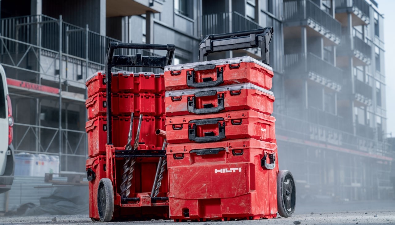Ілюстрація Hilti ProKit  Зберігання інструментів та аксесуарів на будмайданчику