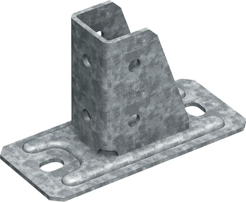 MT-B-O2 OC Опорний елемент З'єднувальний елемент для анкерного кріплення конструкцій з використанням профілів на бетоні та сталі, для використання поза приміщеннями у середовищах з низьким рівнем забруднення