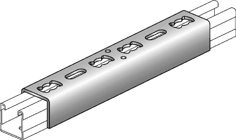 MQV Стяжка для каналів Оцинкований з'єднувальний елемент, який використовується у якості поздовжнього подовжувача для розпірних каналів MQ