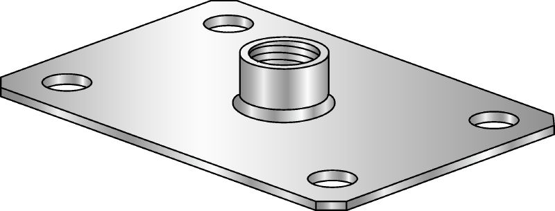 MGM 4 Опорна пластина з фіксованою точкою Високоякісна оцинкована основа з 4-ма отворами для кріплення нерухомих опор для невисоких навантажень (дюйм.)