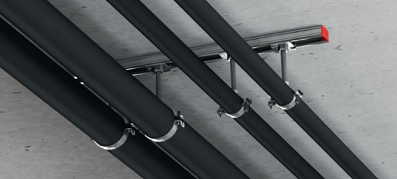 MP-U Трубний хомут з швидкодіючим запірним механізмом Оцинкований трубний хомут з швидкодіючим закриванням для високої продуктивності при середніх навантаженнях Застосування 1