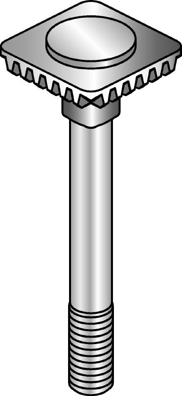 MIA-EH Гвинт Гарячеоцинкований гвинт з вмонтованою зубчастою пластиною для простого кріплення та регулювання однією рукою з'єднувальних елементів MI і MIQ