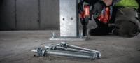 HAS-8.8 HDG Анкерна шпилька Попередньо обрізана анкерна шпилька для використання з ін'єкційними гібридними/епоксидними хімічними анкерами у бетоні та цегляній кладці Застосування 1