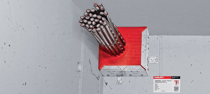 CFS-RCC Протипожежна прямокутна кабельна манжета Рішення для поновлення герметичних проходок, у яких встановлені кабелі та кабельні лотки, а також змішаних проходок без необхідності видалення протипожежного захисту, що вже використовується Застосування 1