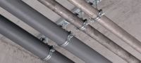 MPN-R Трубний хомут Трубний хомут з нержавіючої сталі (A4) без звукоізоляції для середніх навантажень Застосування 1
