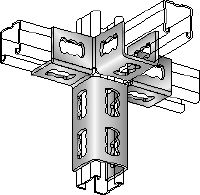 MQV-4/3 D Угловой соединитель Оцинкованный соединительный элемент для каналов для трехмерных конструкций