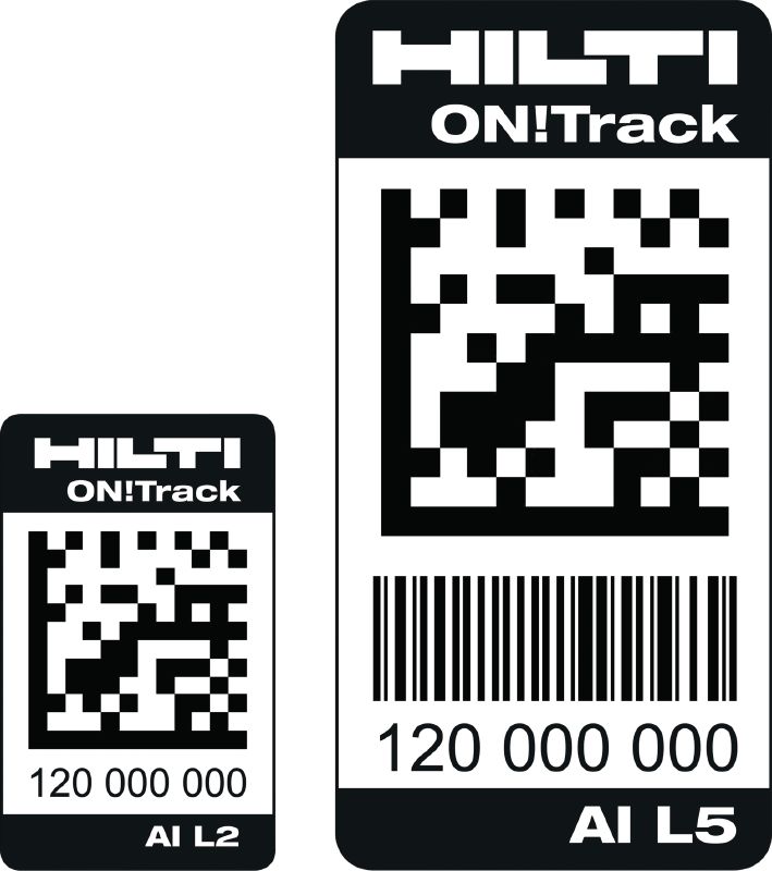 AI L2 та AI L5 Надійні самоклейні мітки зі штрихкодом для ідентифікації та відстеження будь-якого будівельного обладнання
