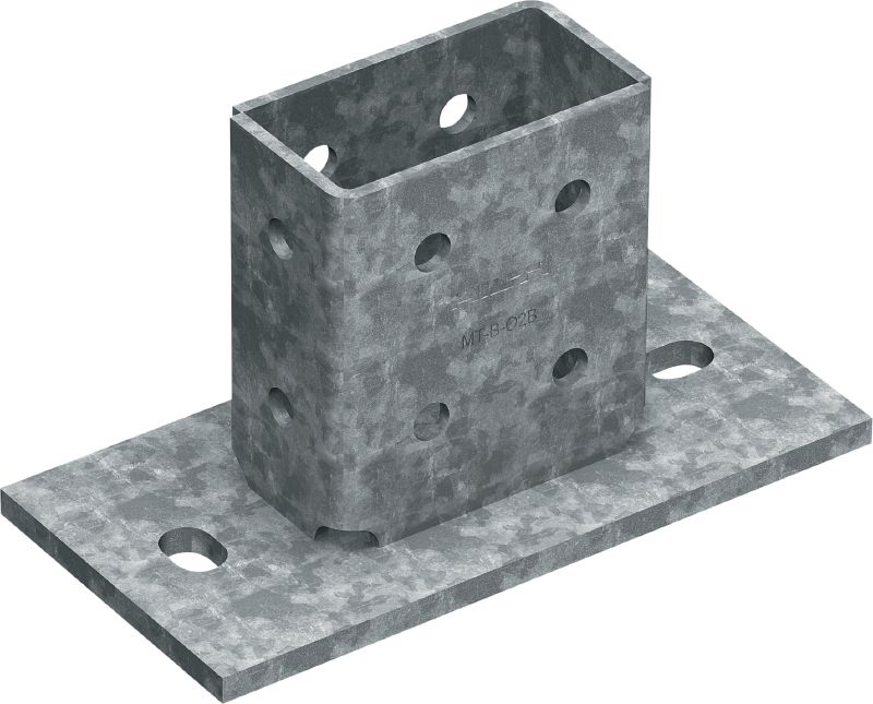 MT-B-O2B OC Опорний елемент для тривимірних навантажень З'єднувальний елемент для анкерного кріплення конструкцій з використанням розпірних балок для тривимірних навантажень на бетоні та сталі, для використання поза приміщеннями у середовищах з низьким рівнем забруднення
