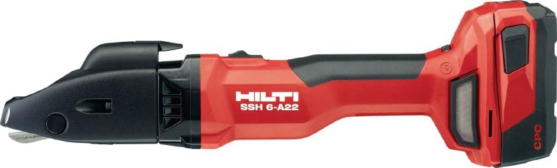 SSH 6-A22 Акумуляторні подвійні ріжучі ножиці Акумуляторні ножиці для будь-якого швидкого, прямого або фігурного різання листового металу, спіральних трубопроводів або інших металевих виробів товщиною до 2,5 мм (калібр 12)