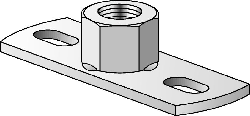 MGL 2 Опорна пластина для невисоких навантажень Оцинкована опорна пластина для невисоких навантажень для кріплення метричних різьбових шпильок з двома точками анкерування