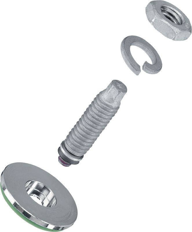 Електричний з’єднувач S-BT-EF HC Різьбова шпилька, що закручується (вуглецева сталь, метрична різьба), для встановлення електрообладнання на сталі в помірно корозійних середовищах Рекомендований максимальний переріз підключеного кабелю: 120 мм²