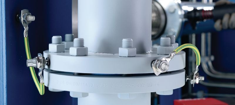 З'єднувальний елемент для електрообладнання S-BT-EF HL Різьбова шпилька, що закручується (вуглецева сталь з багатошаровим покриттям – антикорозійний захист, який можна порівняти з гарячим цинкуванням), для встановлення електрообладнання на сталі у середньокорозійних середовищах Застосування 1