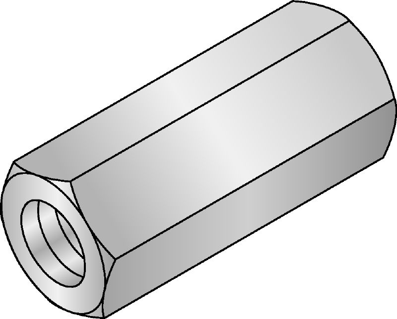 Шестигранная соединительная гайка Оцинкованная шестигранная гайка для увеличения длины резьбовых шпилек